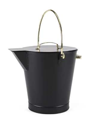 Achla Ash/Seed Bucket Black w/Solid Brass Handles