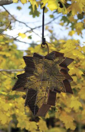 Maple Leaf Bronze Steel Mesh Bird Feeder