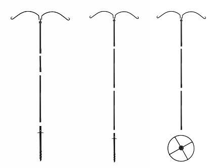 Achla Basic Birding Pole Kit with 2 Hangers