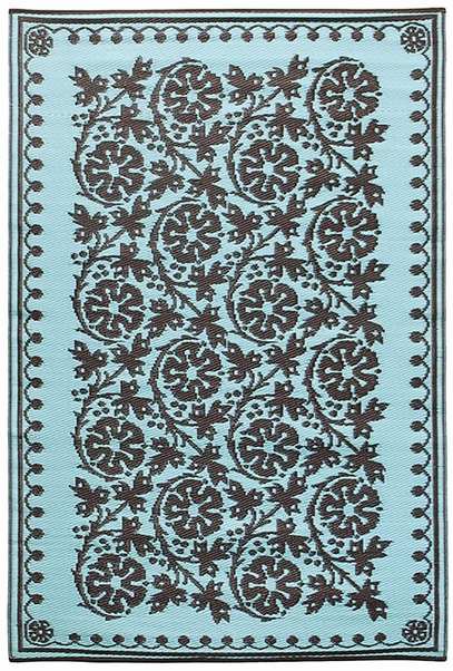 Cinquefoil Design Woven Floor Mat 4'x6' Ice Coffee
