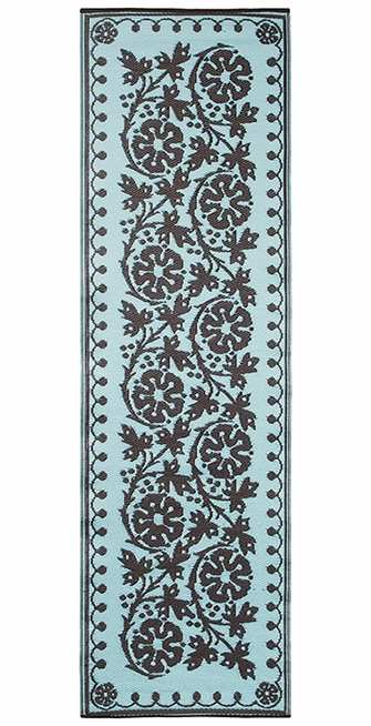 Cinquefoil Woven Floor Mat Runner 2'x8' Ice Coffee