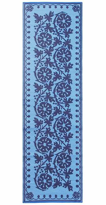 Cinquefoil Woven Floor Mat Runner 2'x8' Navy