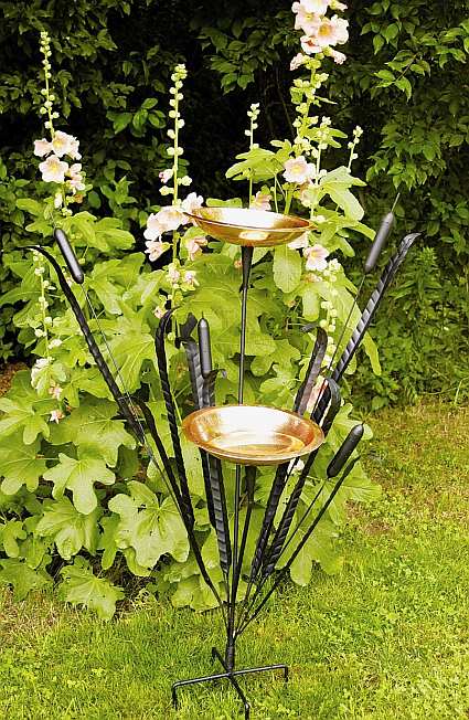 Achla Double Cattail Bird Bath