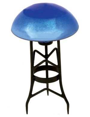 Achla Crackle Glass Toadstool Lapis Blue