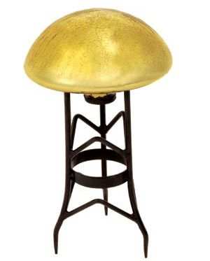 Achla Crackle Glass Toadstool Ivory Gold