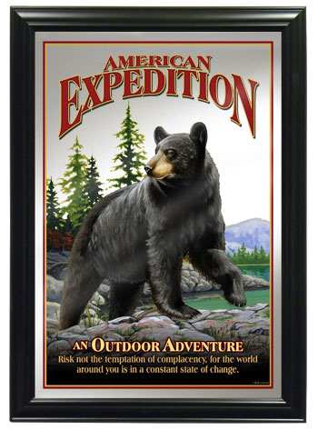 Black Bear Framed Wildlife Wall Mirror