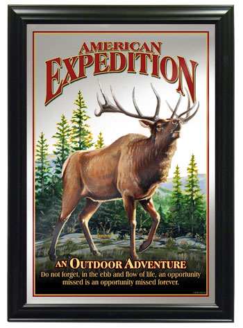 American Elk Framed Wildlife Wall Mirror
