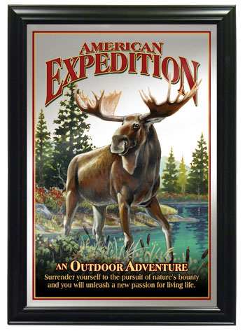 Bull Moose Framed Wildlife Wall Mirror