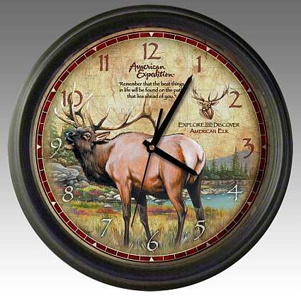 American Elk 16 Inch Wall Clock