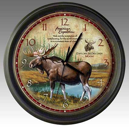Bull Moose 16 Inch Wall Clock