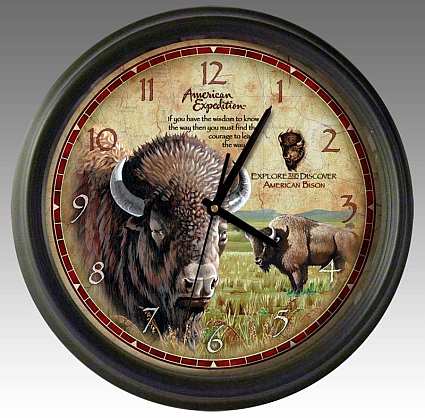 American Bison 16 Inch Wall Clock