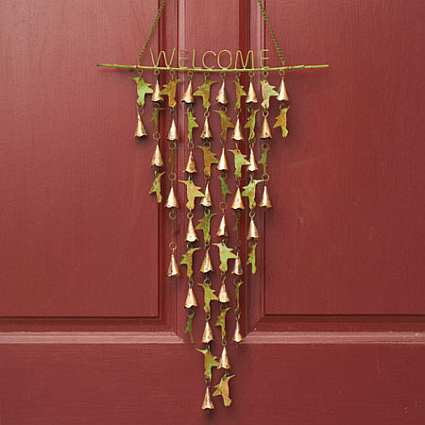 Shimmering Bells Hummingbird Welcome Wall Hanging