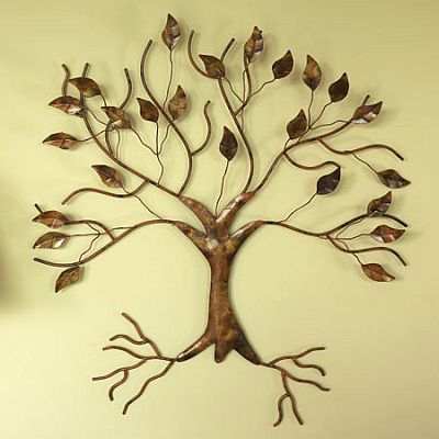 Flamed Copper Finish Wall Mount Tree