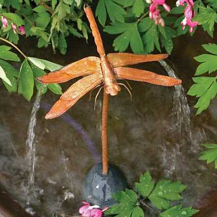 Copper Dragonfly Fountain Dripper