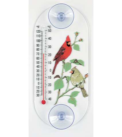 Cardinal Pair Window Thermometer