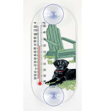 Black Lab Window Thermometer