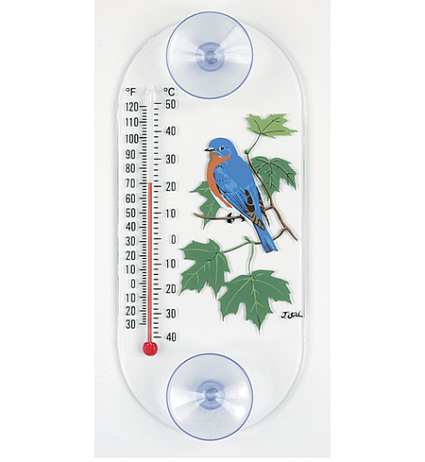 Bluebird Maple Window Thermometer