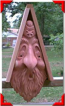 Carved Cedar Mountain Man Mike Bird House