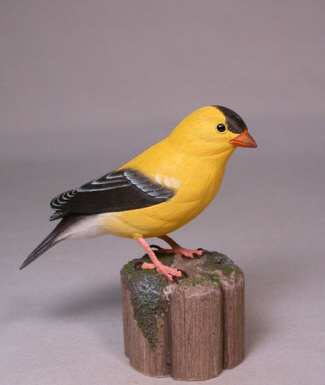 Carved American Goldfinch Male #1