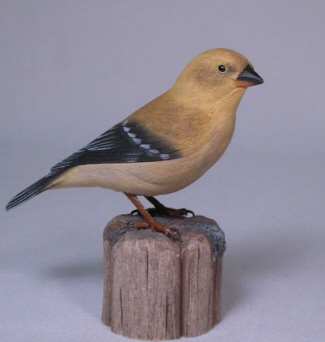 Carved American Goldfinch Female #1