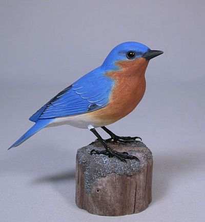 Carved Eastern Bluebird Male #1