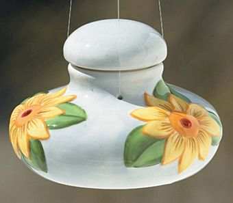 Ceramic Sunflower Hanging Hummingbird Feeder 2/Pak