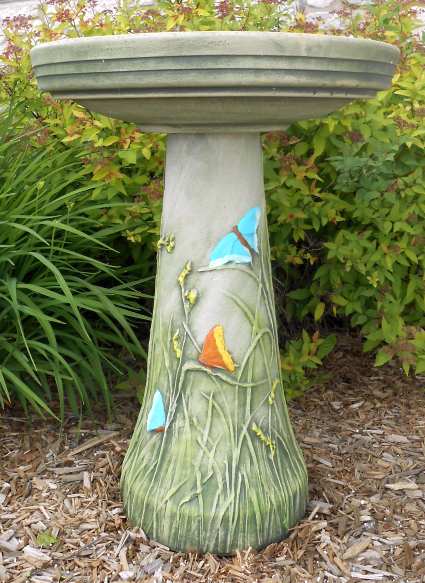 butterfly meadow stoneware birdbath pedestal set butterfly meadow stoneware birdbath pedestal set