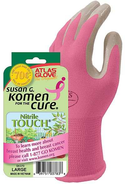 Atlas Nitrile Touch Gloves Susan G. Komen 4-Pack