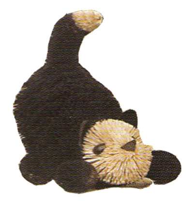 Brushart Bristle Brush Animal Black Kitten 7"