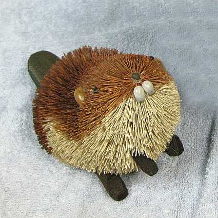 Brushart Bristle Brush Animal Beaver Brown 6"