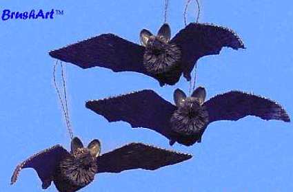 Brushart Bristle Brush Animal Bat with Sisal Loop