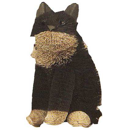 Brushart Bristle Brush Animal Black Cat Sittin 12"