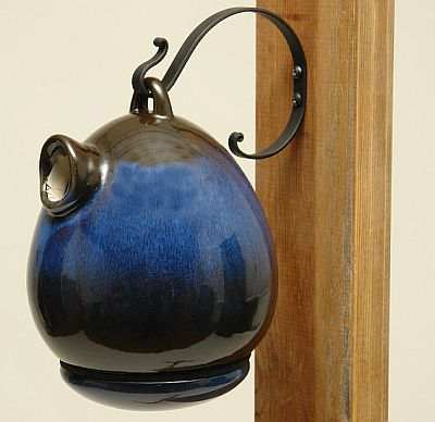 Alcyon Porcelain Egg Bird Home Cobalt Blue