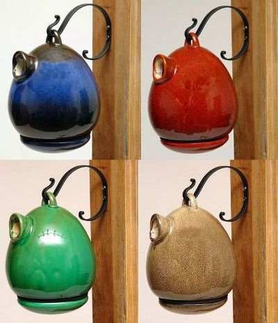 Alcyon Porcelain Egg Bird Home Set of 4