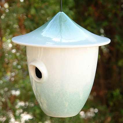 Alcyon Porcelain Hive Bird Home Meadow Green