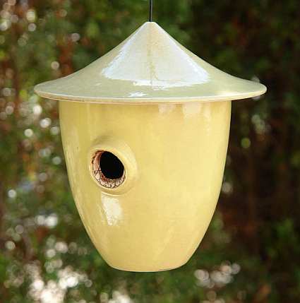 Alcyon Porcelain Hive Bird Home Golden Yellow