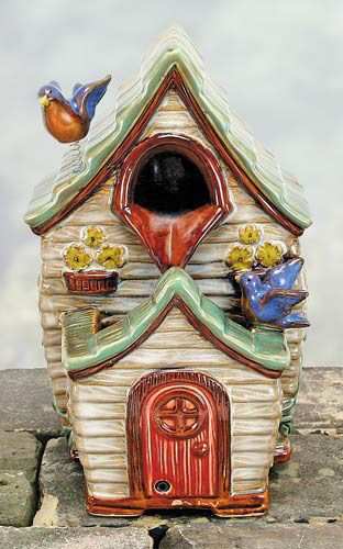 Birdhouse Table Fountain with Motion Sound