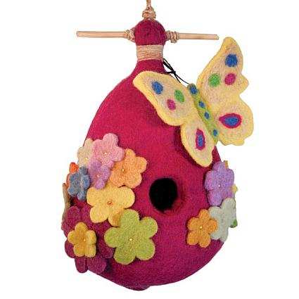 Wild Woolies Felt Bird House Butterfly
