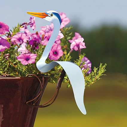 Birds of a Feather Blue Heron Pot Hanger Set of 3
