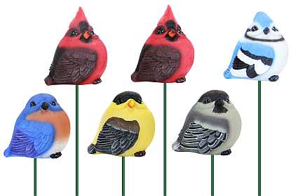 Audubon Birds Resin Garden Stakes Set of 24