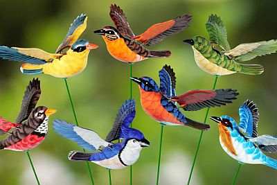 Windy Wings Garden Stakes, WindyWings Whimsical Garden Stakes, Colorful