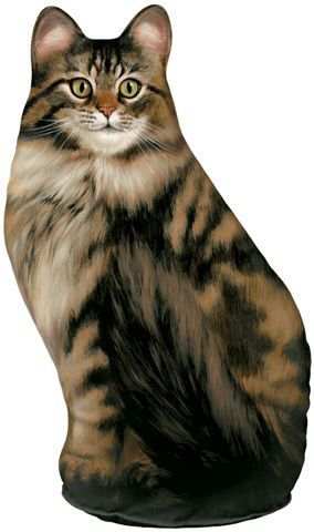 Long-Haired Tabby Cat Doorstop