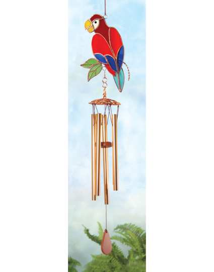 stained glass wind chimes. Stained Glass Windchime Parrot