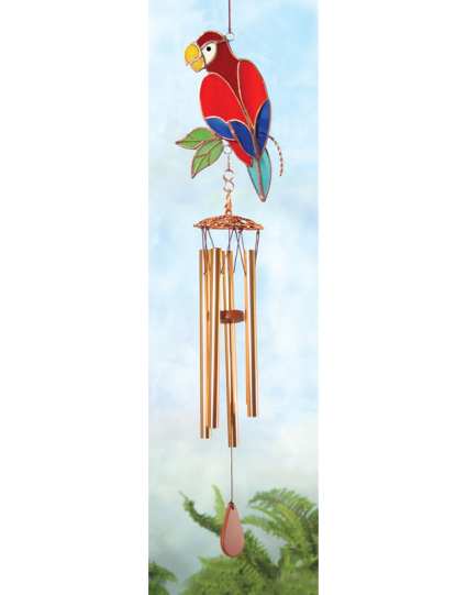 Stained Glass Windchime Parrot stained glass wind chimes. Stained Glass Windchime Parrot