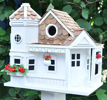 Sea Cliff Cottage Birdhouse White