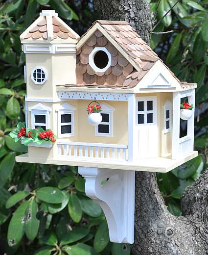 Sea Cliff Cottage Birdhouse Yellow