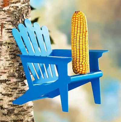 Adirondack Squirrel Chair Feeder Blue