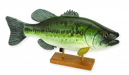 Folk Art Fish Largemouth Bass Sculpture