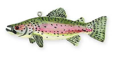 Folk Art Fish Miniature Rainbow Trout Sculpture