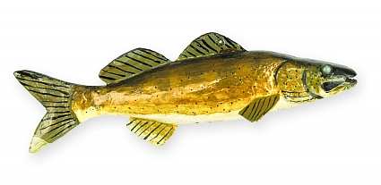 Folk Art Fish Miniature Walleye Sculpture